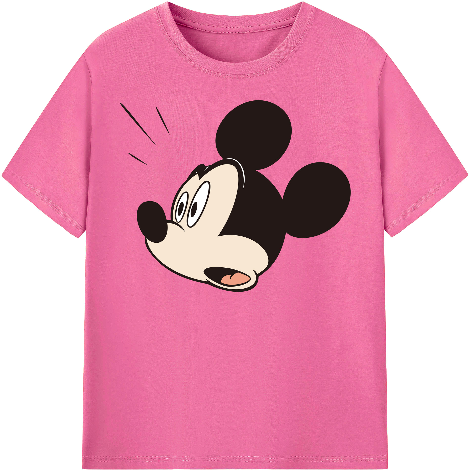（画像用） ミッキーマウス Mickey Mouse レディースカジュアルプリントTシャツ（綿100％）